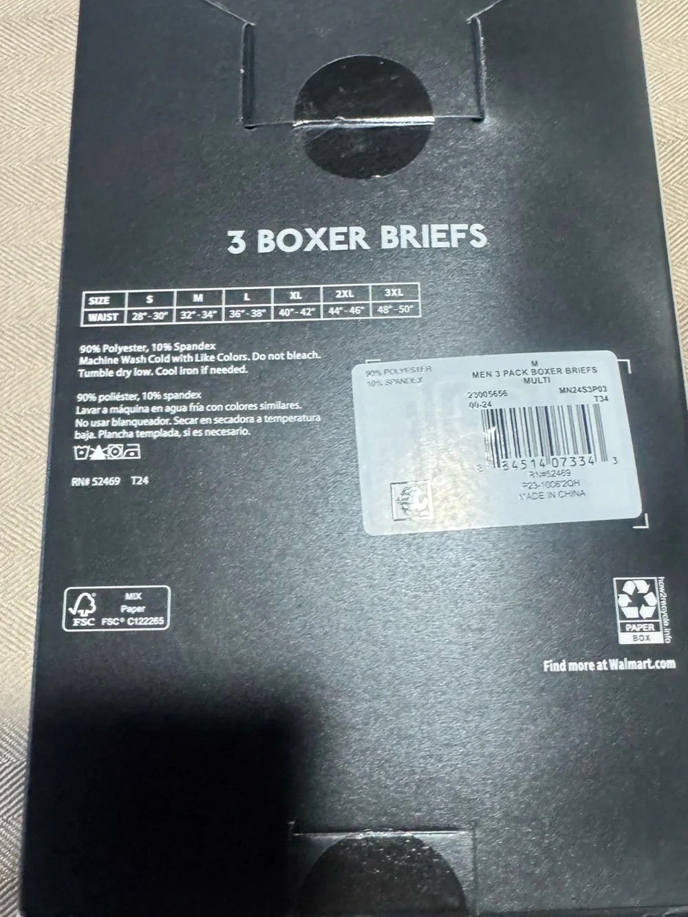 George Men’s Black and‎ White 3-Pack Boxer Briefs